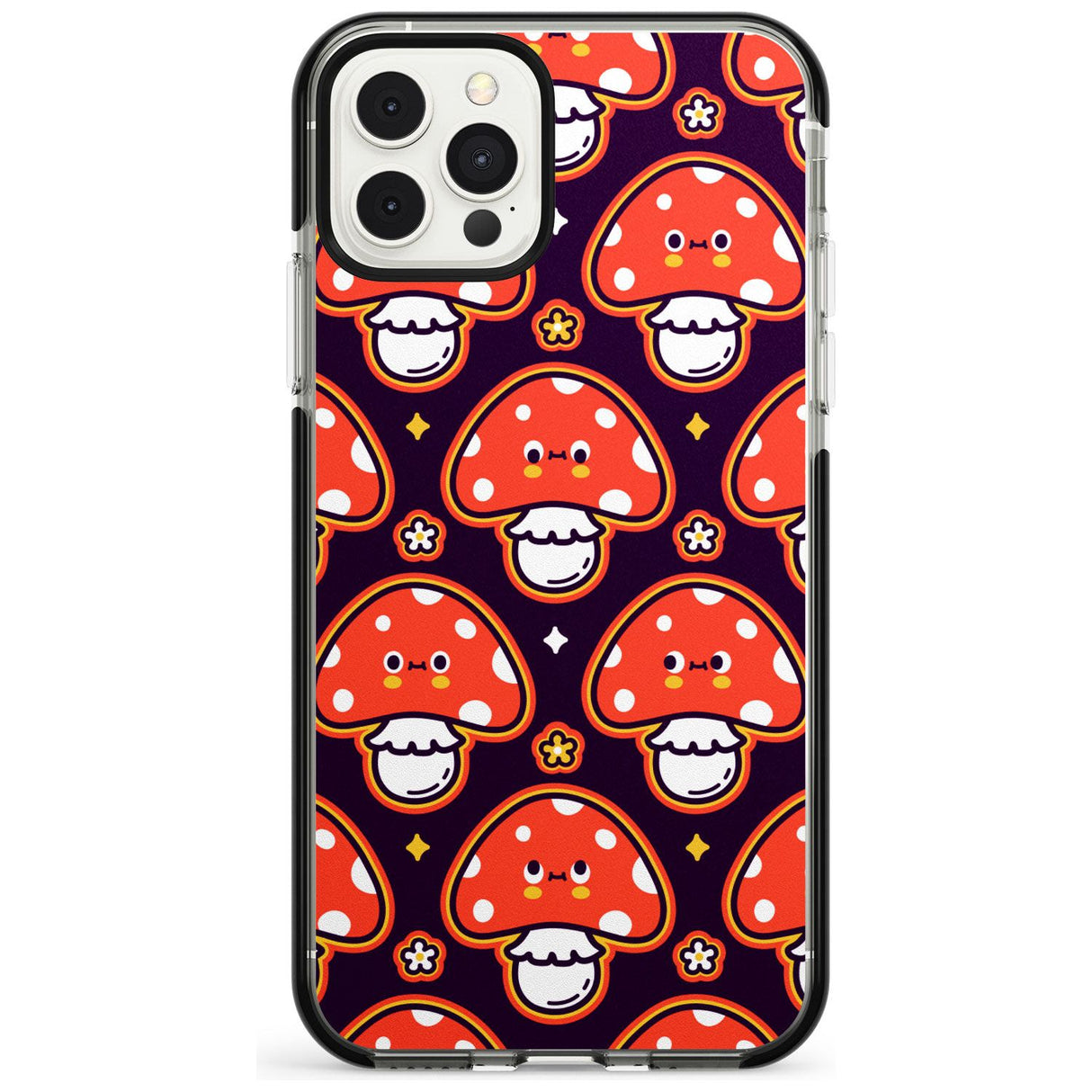 Mushroom Kawaii Pattern Black Impact Phone Case for iPhone 11