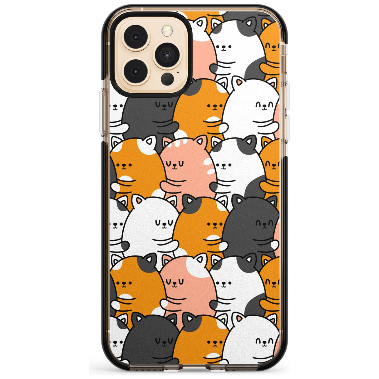 Spooning Cats Kawaii Pattern Black Impact Phone Case for iPhone 11