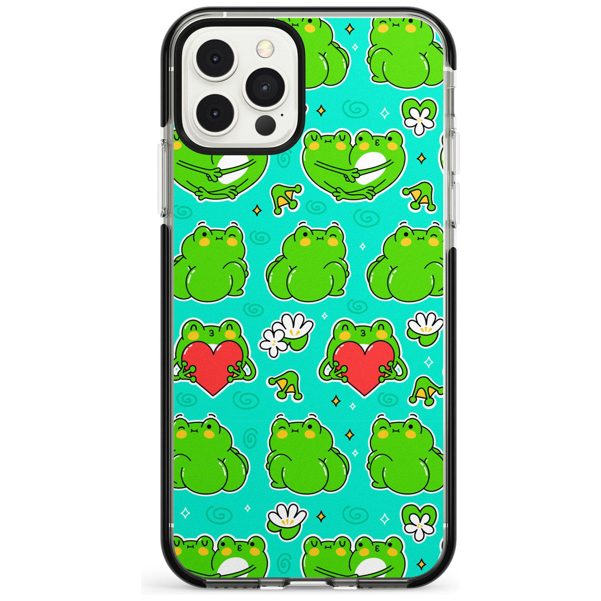 Frog Booty Kawaii Pattern Black Impact Phone Case for iPhone 11