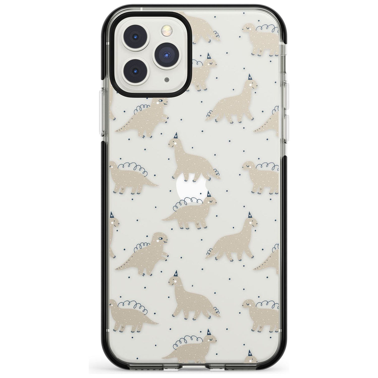 Adorable Dinosaurs Pattern (Clear) Black Impact Phone Case for iPhone 11 Pro Max