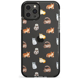 Cute Cat Pattern - Clear Pink Fade Impact Phone Case for iPhone 11