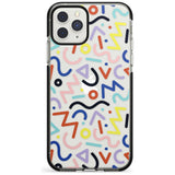 Colourful Squiggles Memphis Retro Pattern Design Black Impact Phone Case for iPhone 11 Pro Max