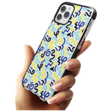 Blue & Yellow Shapes Memphis Retro Pattern Design Black Impact Phone Case for iPhone 11 Pro Max