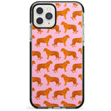 Tigers on Pink Pattern Black Impact Phone Case for iPhone 11 Pro Max