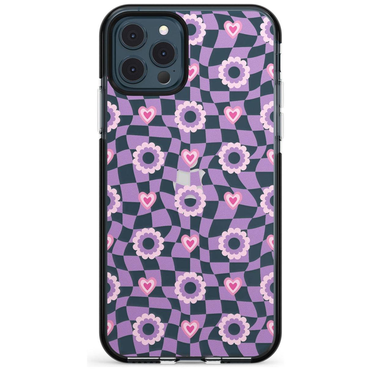 Checkered Love Pattern Black Impact Phone Case for iPhone 11