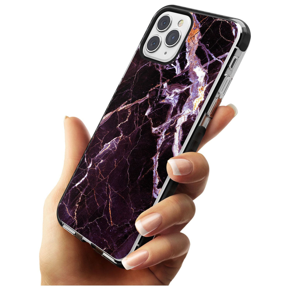 Black, Purple & Yellow shattered Marble Black Impact Phone Case for iPhone 11 Pro Max