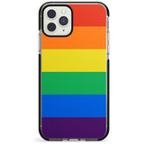 Rainbow Stripes Black Impact Phone Case for iPhone 11 Pro Max