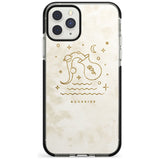 Aquarius Emblem - Solid Gold Marbled Design Black Impact Phone Case for iPhone 11 Pro Max