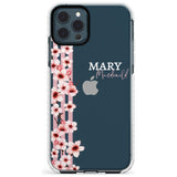 Cherry Blossoms & Stripes Transparent  Slim TPU Phone Case for iPhone 11 Pro Max