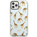 Safari Giraffe Pattern on Blue iPhone Case  Impact Case Custom Phone Case - Case Warehouse