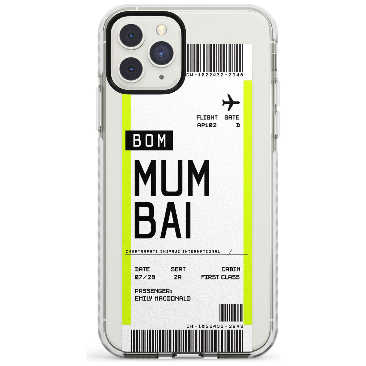 Mumbai Boarding Pass iPhone Case  Impact Case Custom Phone Case - Case Warehouse