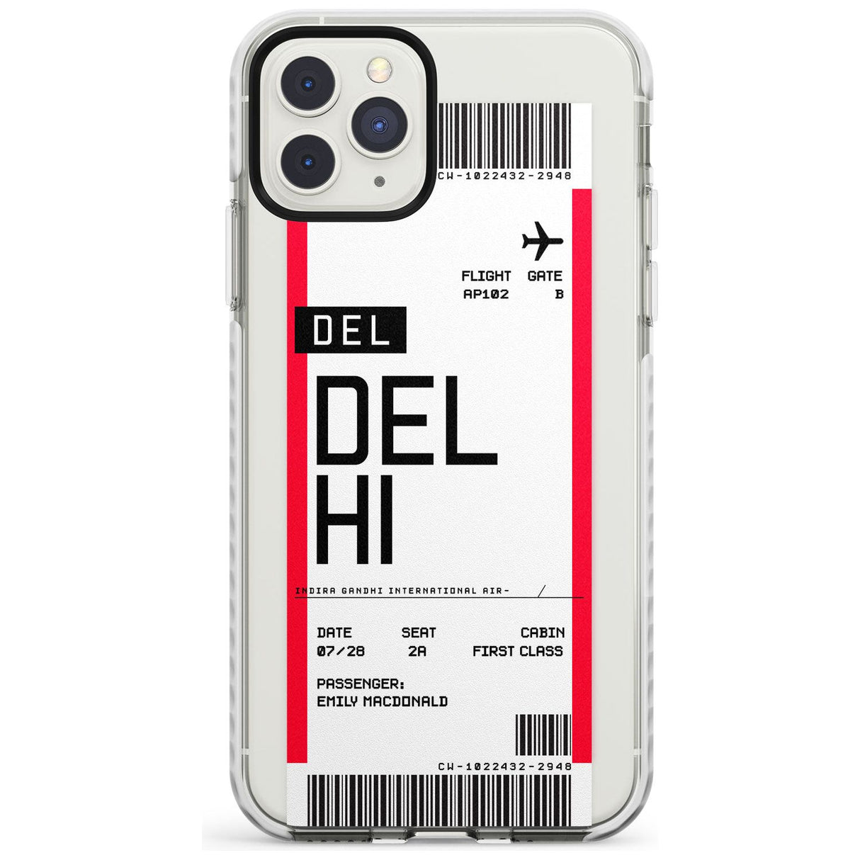 Delhi Boarding Pass iPhone Case  Impact Case Custom Phone Case - Case Warehouse