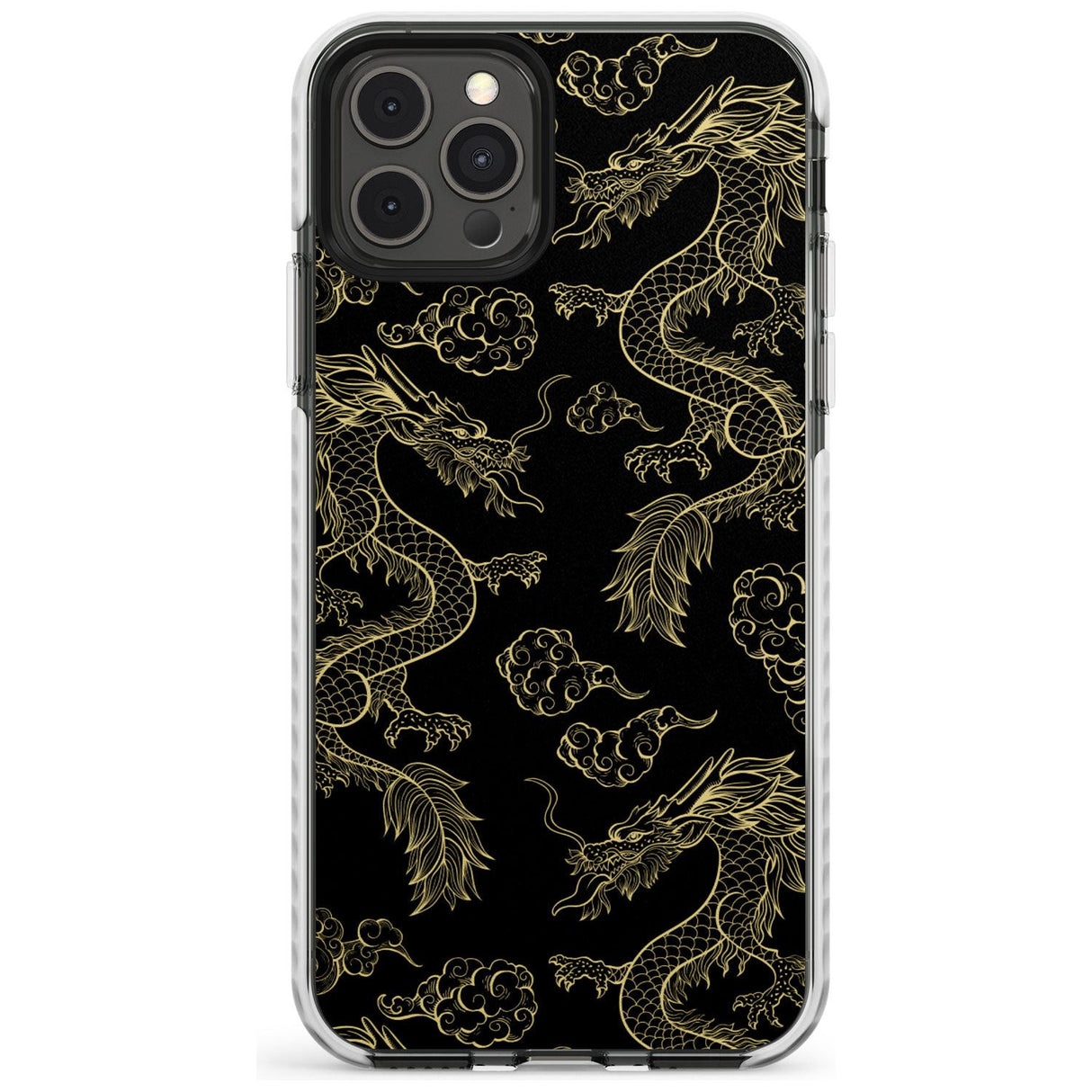 Black and Gold Dragon Pattern Impact Phone Case for iPhone 11 Pro Max