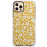 Floral Print on Mustard - Cute Floral Design Slim TPU Phone Case for iPhone 11 Pro Max