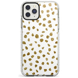 Gold Look on White Dalmatian Polka Dot Spots Impact Phone Case for iPhone 11 Pro Max