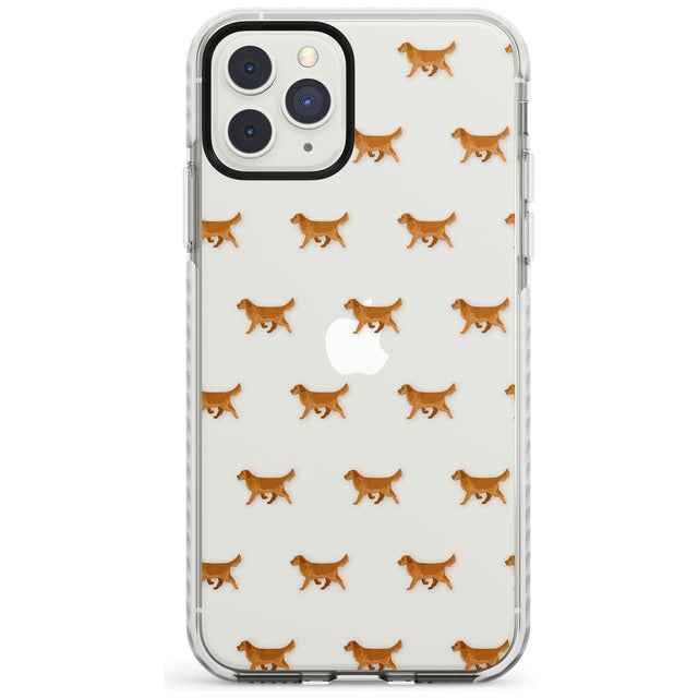 Golden Retriever Dog Pattern Clear Phone Case iPhone 11 Pro Max / Impact Case,iPhone 11 Pro / Impact Case,iPhone 12 Pro / Impact Case,iPhone 12 Pro Max / Impact Case Blanc Space