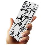 Continuous Line Faces: Black on Clear Slim TPU Phone Case for iPhone 11 Pro Max