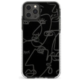 Continuous Line Faces: Clear on Black Slim TPU Phone Case for iPhone 11 Pro Max