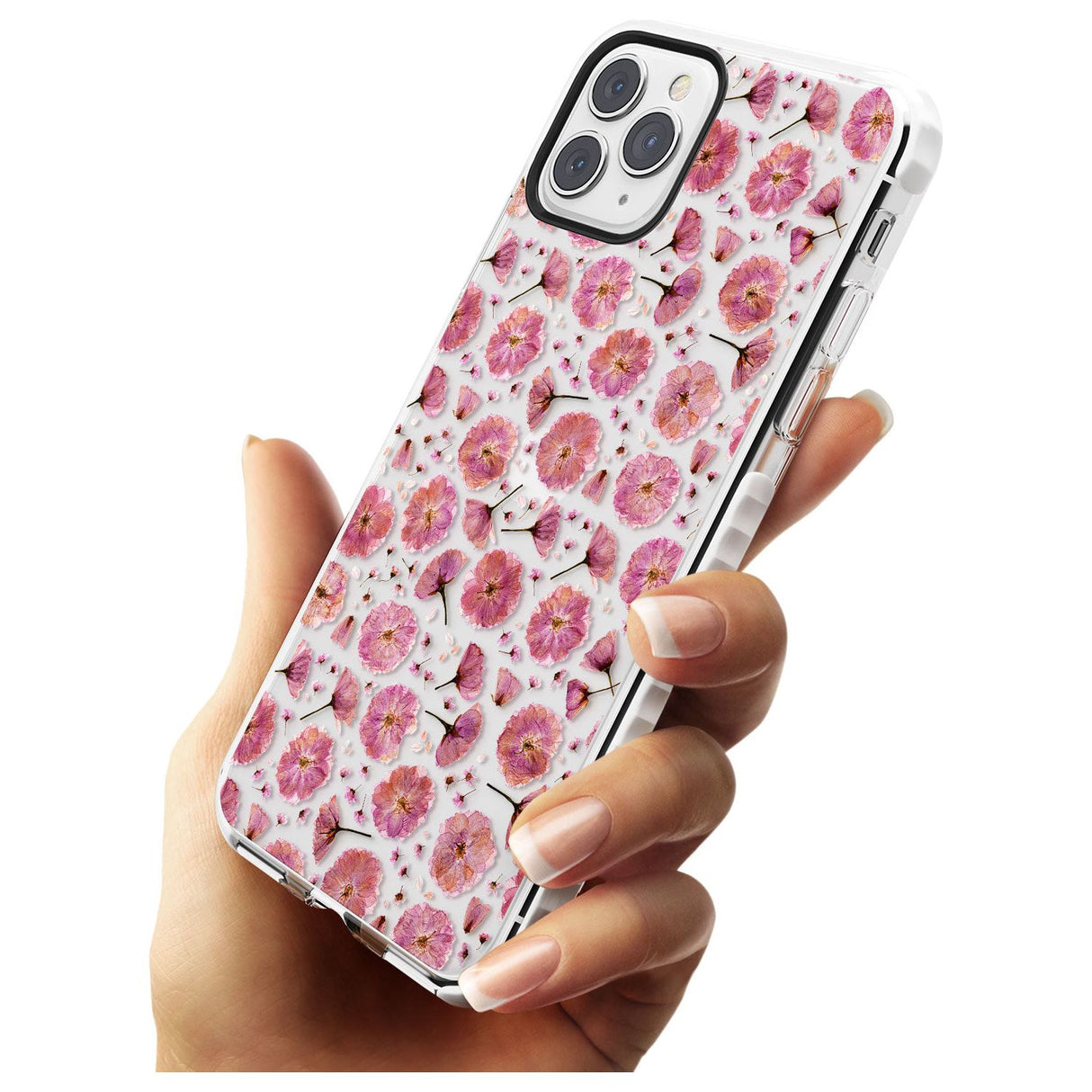 Pink Flowers & Blossoms Transparent Design Impact Phone Case for iPhone 11 Pro Max