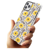 Yellow Blossoms Transparent Floral Impact Phone Case for iPhone 11 Pro Max