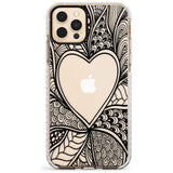 Black Henna Heart Impact Phone Case for iPhone 11 Pro Max