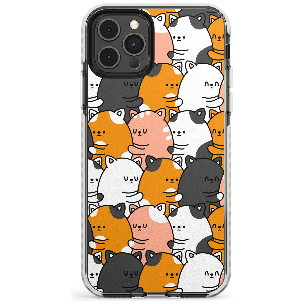 Spooning Cats Kawaii Pattern Impact Phone Case for iPhone 11 Pro Max