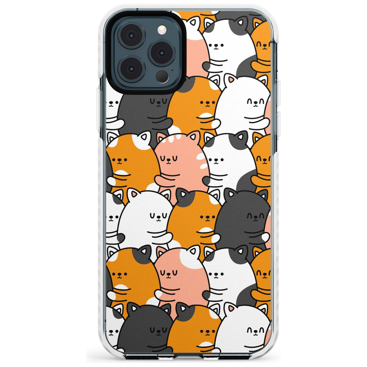 Spooning Cats Kawaii Pattern Impact Phone Case for iPhone 11 Pro Max