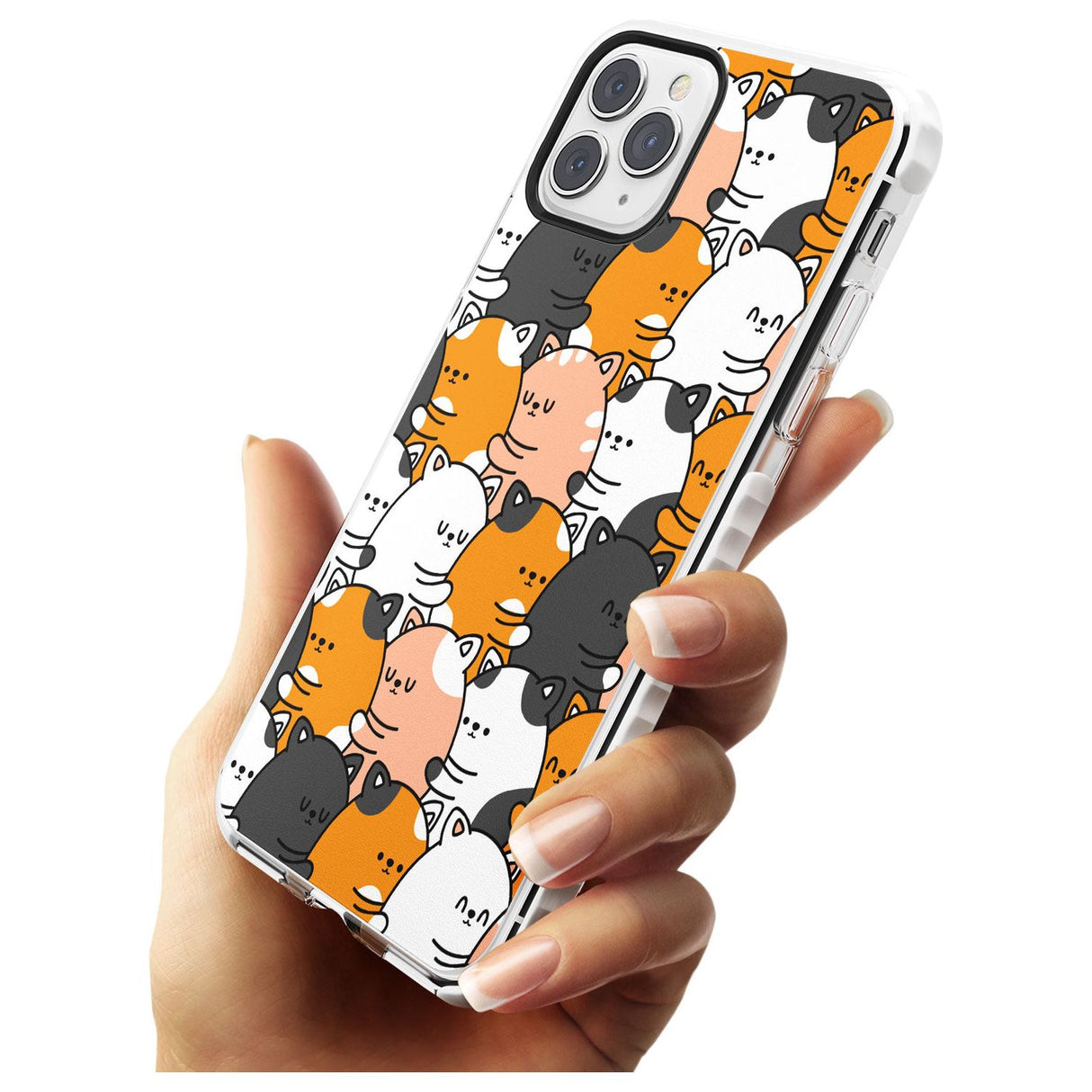 Spooning Cats Kawaii Pattern Impact Phone Case for iPhone 11 Pro Max