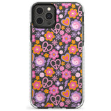 Peace, Love and Flowers Pattern Impact Phone Case for iPhone 11 Pro Max