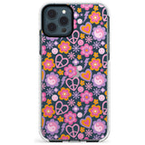 Peace, Love and Flowers Pattern Impact Phone Case for iPhone 11 Pro Max