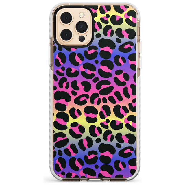 Rainbow Gradient Leopard Print Slim TPU Phone Case for iPhone 11 Pro Max