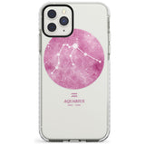 Aquarius Zodiac Transparent Design - Pink Impact Phone Case for iPhone 11 Pro Max