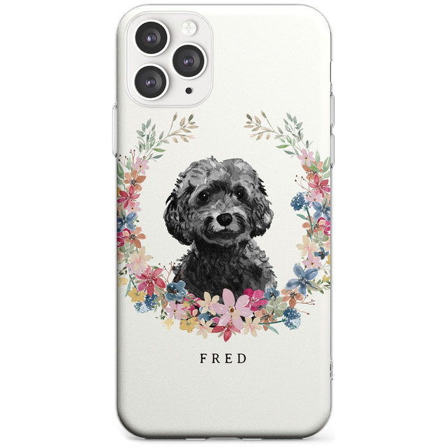 Black Cockapoo - Watercolour Dog Portrait Slim TPU Phone Case for iPhone 11 Pro Max