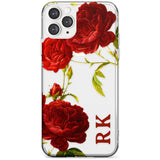 Custom Clear Vintage Floral Red Roses Slim TPU Phone Case for iPhone 11 Pro Max