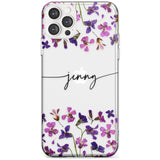 Custom Violet Flowers Black Impact Phone Case for iPhone 11 Pro Max