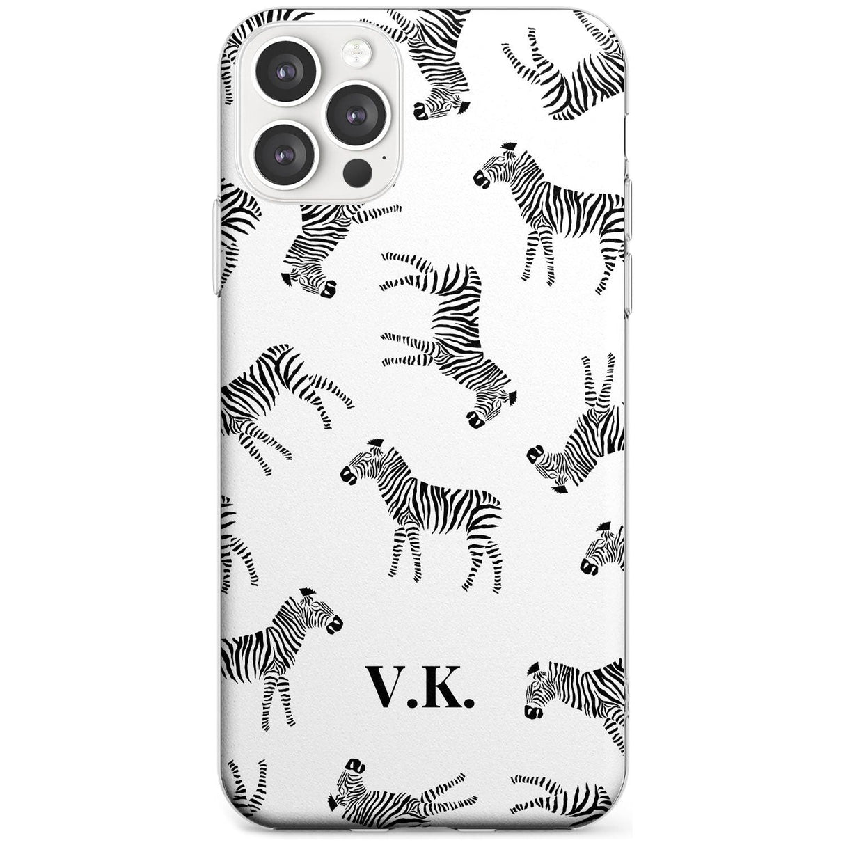 Personalised Zebra Pattern Black Impact Phone Case for iPhone 11 Pro Max