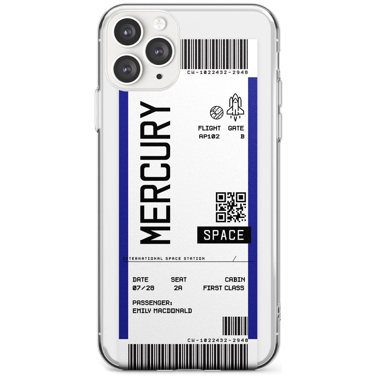 Mercury Custom Space Travel Ticket iPhone Case  Slim Case Custom Phone Case - Case Warehouse