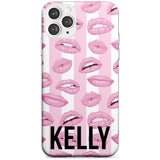 Pink Stripes & Lips iPhone Case  Slim Case Custom Phone Case - Case Warehouse