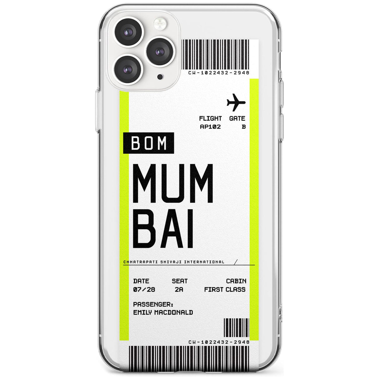 Mumbai Boarding Pass iPhone Case  Slim Case Custom Phone Case - Case Warehouse