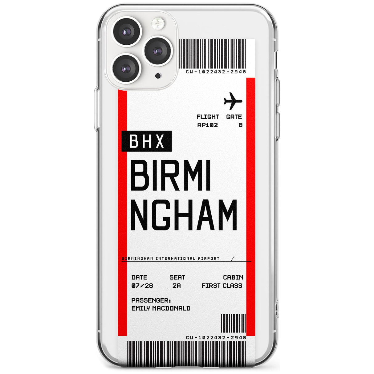 Birmingham Boarding Pass  Slim Case Custom Phone Case - Case Warehouse