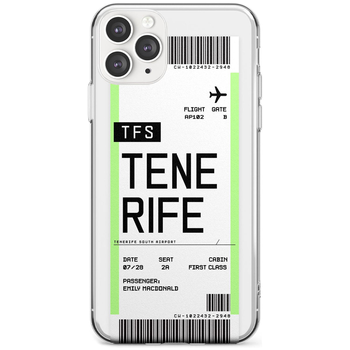 Tenerife Boarding Pass iPhone Case  Slim Case Custom Phone Case - Case Warehouse