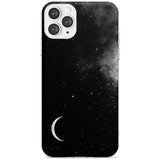 Night Sky Galaxies: Crescent Moon Phone Case iPhone 11 Pro Max / Clear Case,iPhone 11 Pro / Clear Case,iPhone 12 Pro Max / Clear Case,iPhone 12 Pro / Clear Case Blanc Space