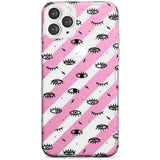 Pink Stripe Eyes iPhone Case  Slim Case Phone Case - Case Warehouse