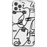 Continuous Line Faces: Black on Clear Black Impact Phone Case for iPhone 11 Pro Max