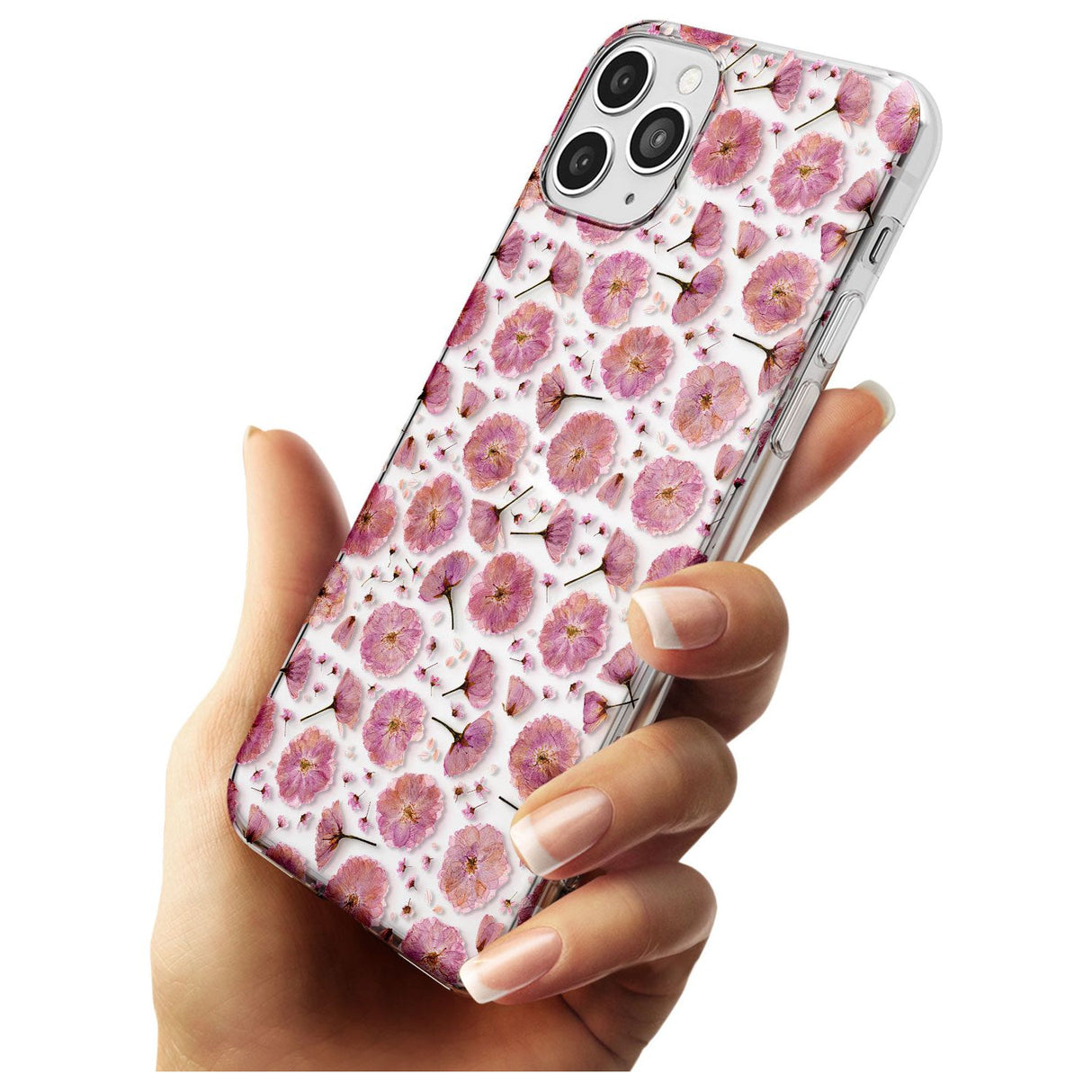 Pink Flowers & Blossoms Transparent Design Slim TPU Phone Case for iPhone 11 Pro Max