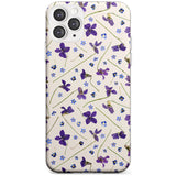 Violet Floral Pattern Design - Cream Slim TPU Phone Case for iPhone 11 Pro Max