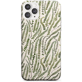 Fern Leaf Pattern Design - Cream Slim TPU Phone Case for iPhone 11 Pro Max