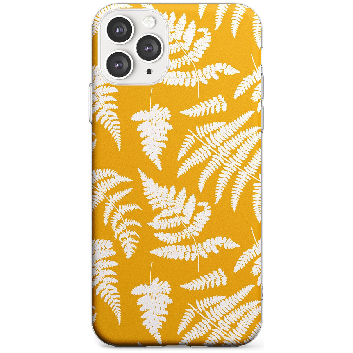 Fern Pattern on Yellow Slim TPU Phone Case for iPhone 11 Pro Max