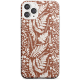 Wildflowers and Ferns on Terracotta Slim TPU Phone Case for iPhone 11 Pro Max