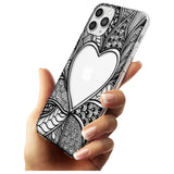 Black Henna Heart Slim TPU Phone Case for iPhone 11 Pro Max